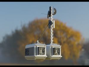 Scientific station with radio tower 3D Model
