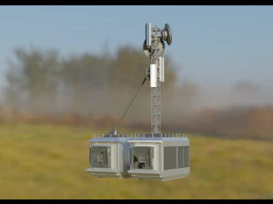 Scientific station with radio tower 3D Model