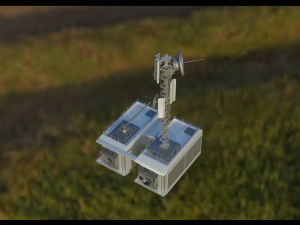 Scientific station with radio tower Model 3D