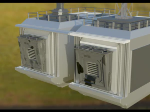 Scientific station with radio tower 3D Model