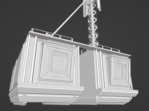 Scientific station with radio tower Model 3D