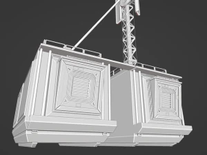 Scientific station with radio tower 3D Model