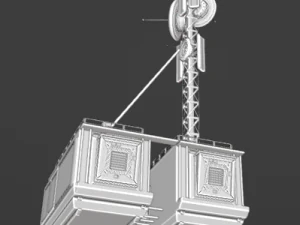 Scientific station with radio tower 3D Model