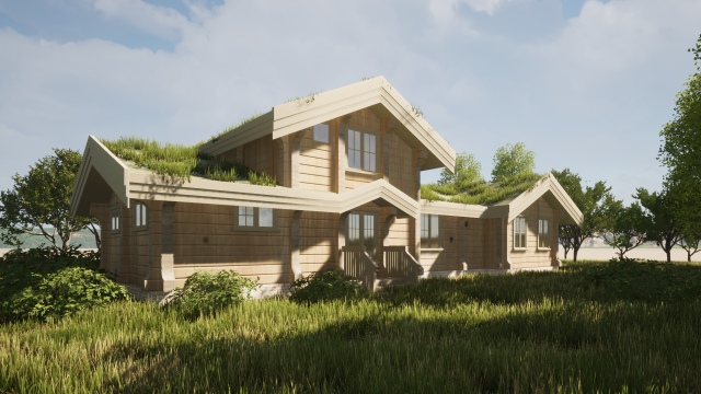 Wood house 3D 모델 .c4d .max .obj .3ds .fbx .stl .blend 