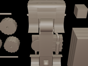 TRUCK WITH TRAILER AND FUNCTIONAL WHEELS 3D Print Model
