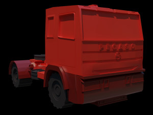 TRUCK WITH TRAILER AND FUNCTIONAL WHEELS 3D Print Model