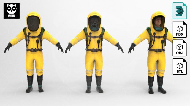 3d hazmat suit model