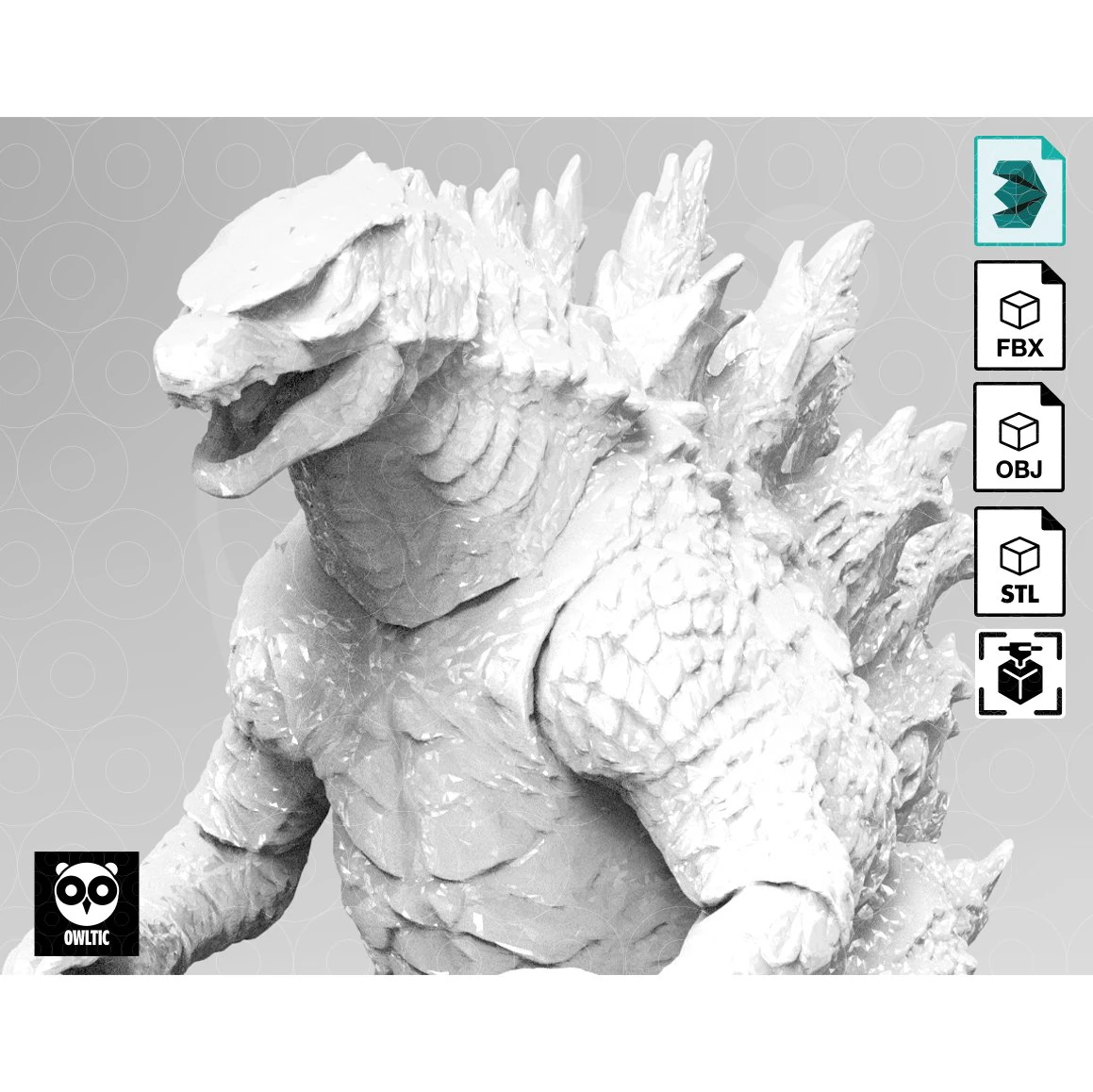 Godzilla - Print 3D Print Model .c4d .max .obj .3ds .fbx .stl .blend 