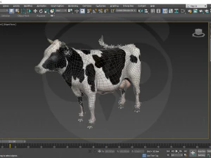 White Cow - Rigged - Animated 3D Model