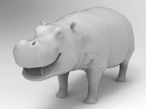 Hippopotamus - Rigged Model 3D