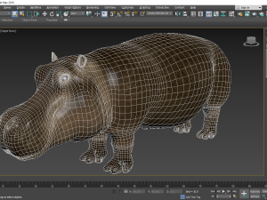 Hippopotamus - Rigged Model 3D