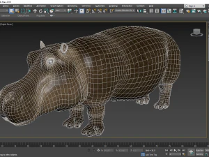 Hippopotamus - Rigged 3D Model