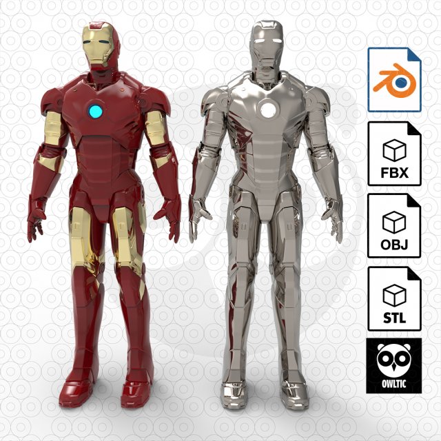 Iron Man - Base Mesh 3Dモデル .c4d .max .obj .3ds .fbx .stl .blend 