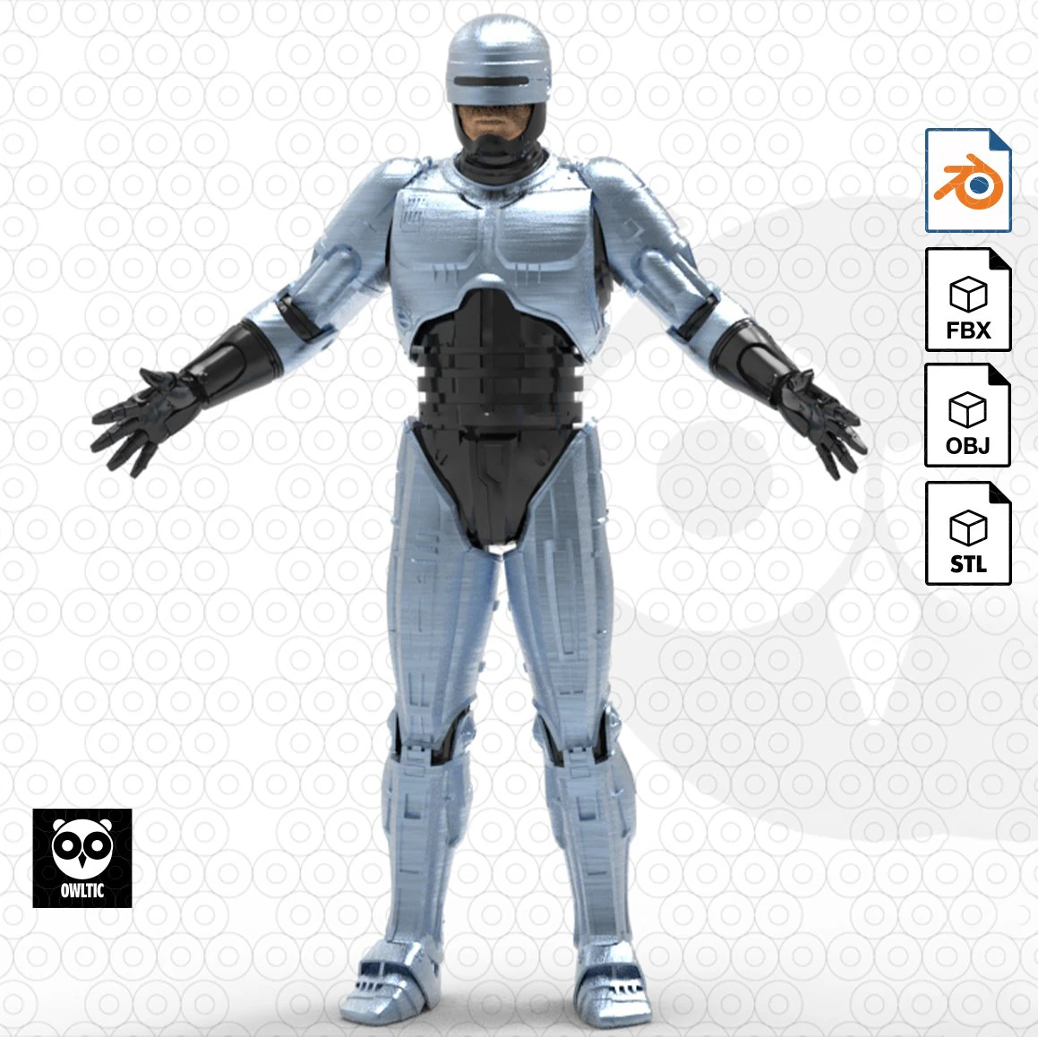 Robocop - Rigged 3D Model .c4d .max .obj .3ds .fbx .stl .blend 