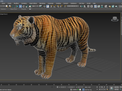 Tiger - Run style - Rigged - Animated 3D Model