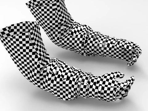 Vista do espa&ccedil;o das m&atilde;os Modelo 3D