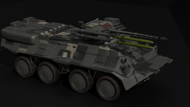 BTR-3E1 3D 模型 .c4d .max .obj .3ds .fbx .stl .blend 