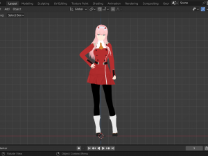 Zero Two 3D fan art from Darling in the FranXX format blender and unity test 3D Model