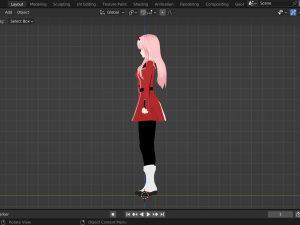 Zero Two 3D fan art from Darling in the FranXX format blender and unity test 3D Model