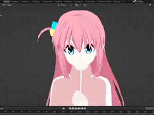 Hitori Gotou 3D fan art from Bocchi the Rock format blender 3D Model