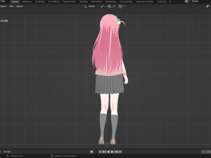 Hitori Gotou 3D fan art from Bocchi the Rock format blender 3D Model