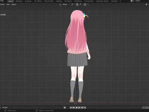 Hitori Gotou 3D fan art from Bocchi the Rock format blender 3D Model