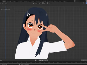 Hayase Nagatoro 3D fan art from Ijiranaide Nagatoro-san format blender 3D Model