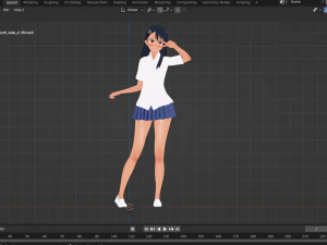 Hayase Nagatoro 3D fan art from Ijiranaide Nagatoro-san format blender 3D Model