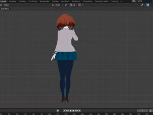 Uraraka Ochako 3D fan art from My Hero Academia - blender format 3D Model