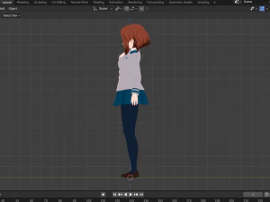 Uraraka Ochako 3D fan art from My Hero Academia - blender format 3D Model