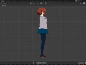 Uraraka Ochako 3D fan art from My Hero Academia - blender format 3D Model