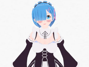 Re sıfırdan Rem 3D hayran sanatı - blender formatı 3D Model