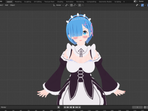 Rem 3D fan art from Re zero - blender format Modelo 3D
