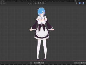 Rem 3D fan art from Re zero - blender format Modelo 3D