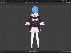 Rem 3D fan art from Re zero - blender format Modelo 3D