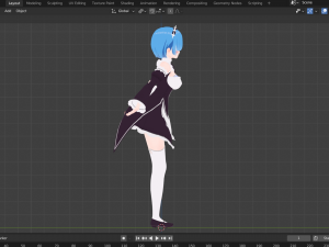 Rem 3D fan art from Re zero - blender format Modelo 3D