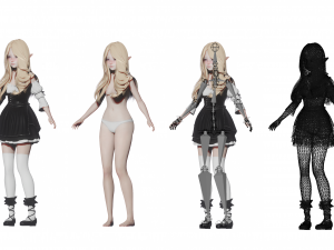 Elf - Realistic Female Character - Blender Eevee Modèle 3D