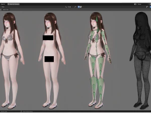 Bikini Model - Realistic Female Character - Blender Eevee 3D Model
