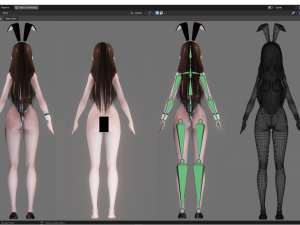 Bunny Girl - Realistic Female Character - Blender Eevee Model 3D