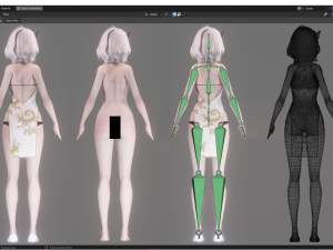 Chinese dress - Realistic Female Character - Blender Eevee Model 3D