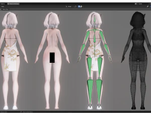 Chinese dress - Realistic Female Character - Blender Eevee 3D Model