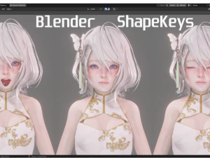 Chinese dress - Realistic Female Character - Blender Eevee 3D Model