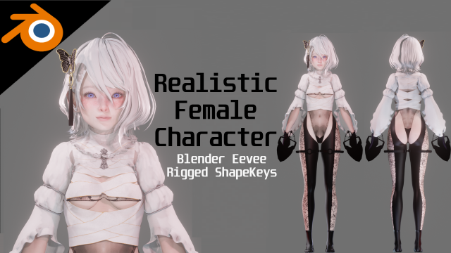 Dual Rapier Swordswoman - Realistic Female Character - Blender Eevee 3D 모델 .c4d .max .obj .3ds .fbx .stl .blend 