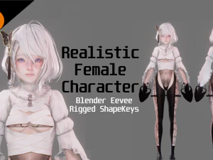 &Ccedil;ift Rapierli Kılı&ccedil; Ustası - Ger&ccedil;ek&ccedil;i Kadın Karakter - Blender Eevee 3D Model