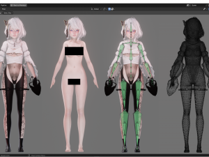 Dual Rapier Swordswoman - Realistic Female Character - Blender Eevee 3D 모델