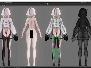 Dual Rapier Swordswoman - Realistic Female Character - Blender Eevee 3D 모델