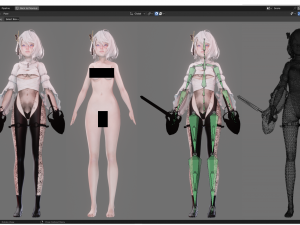 Dual Rapier Swordswoman - Realistic Female Character - Blender Eevee 3D 모델