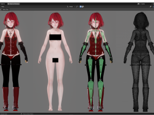 Blood Assassin Girl - Realistic Female Character - Blender Eevee Modelo 3D