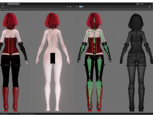Blood Assassin Girl - Realistic Female Character - Blender Eevee 3D Model