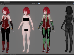 Blood Assassin Girl - Realistic Female Character - Blender Eevee Modelo 3D